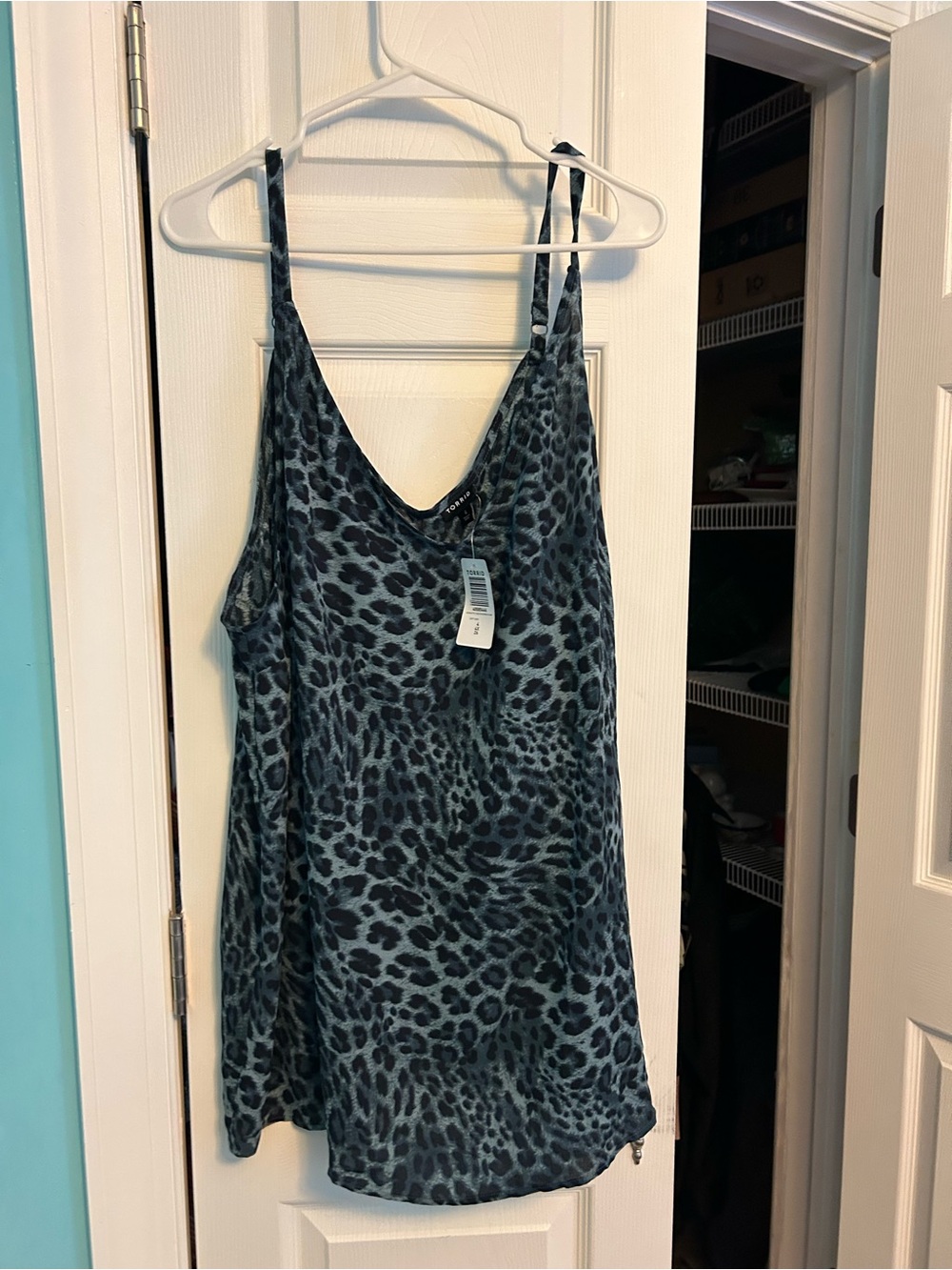 torrid Blue Black Leopard Satin Cami